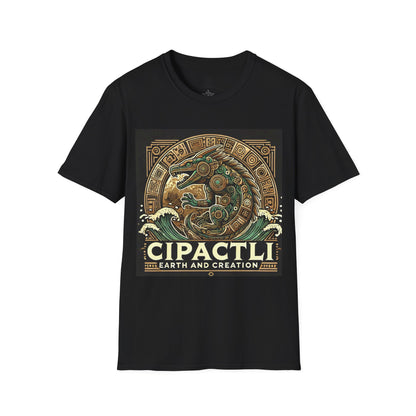 Cipactli Aztec Earth Creation Mythical Crocodile Design – Mystical Aztec Symbol T-shirt for Mythology & Culture Enthusiasts