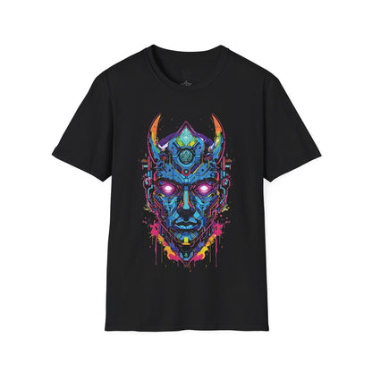 Colorful Cyberpunk Graphic Tee, Festival Wear, Unisex T-Shirt, Gifts for Tech Lovers, Edgy Streetwear, Unique