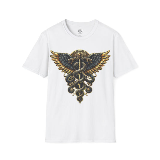 Caduceus Medical Symbol T-Shirt – Ancient Healing & Balance Design for Doctors, Nurses & Wellness Seekers