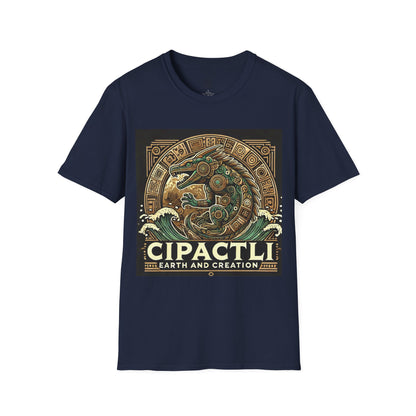 Cipactli Aztec Earth Creation Mythical Crocodile Design – Mystical Aztec Symbol T-shirt for Mythology & Culture Enthusiasts