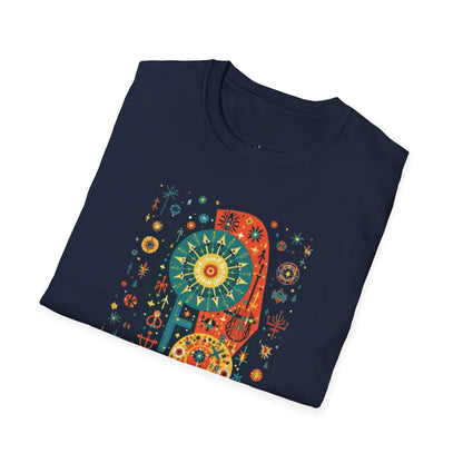 Celestial Mysticism Vibrant Sun, Stars, and Cosmic Abstract Design – Mystical Astral Symbolism T-shirt for Universe Lovers