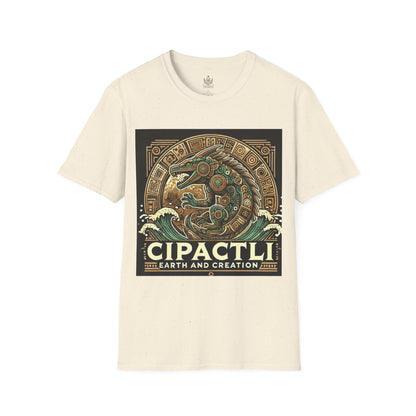 Cipactli Aztec Earth Creation Mythical Crocodile Design – Mystical Aztec Symbol T-shirt for Mythology & Culture Enthusiasts