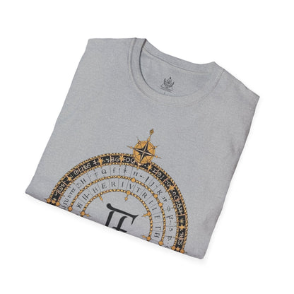 Astrological Zodiac Calendar T-Shirt – Mystical Timewheel Design for Cosmic & Celestial Enthusiasts